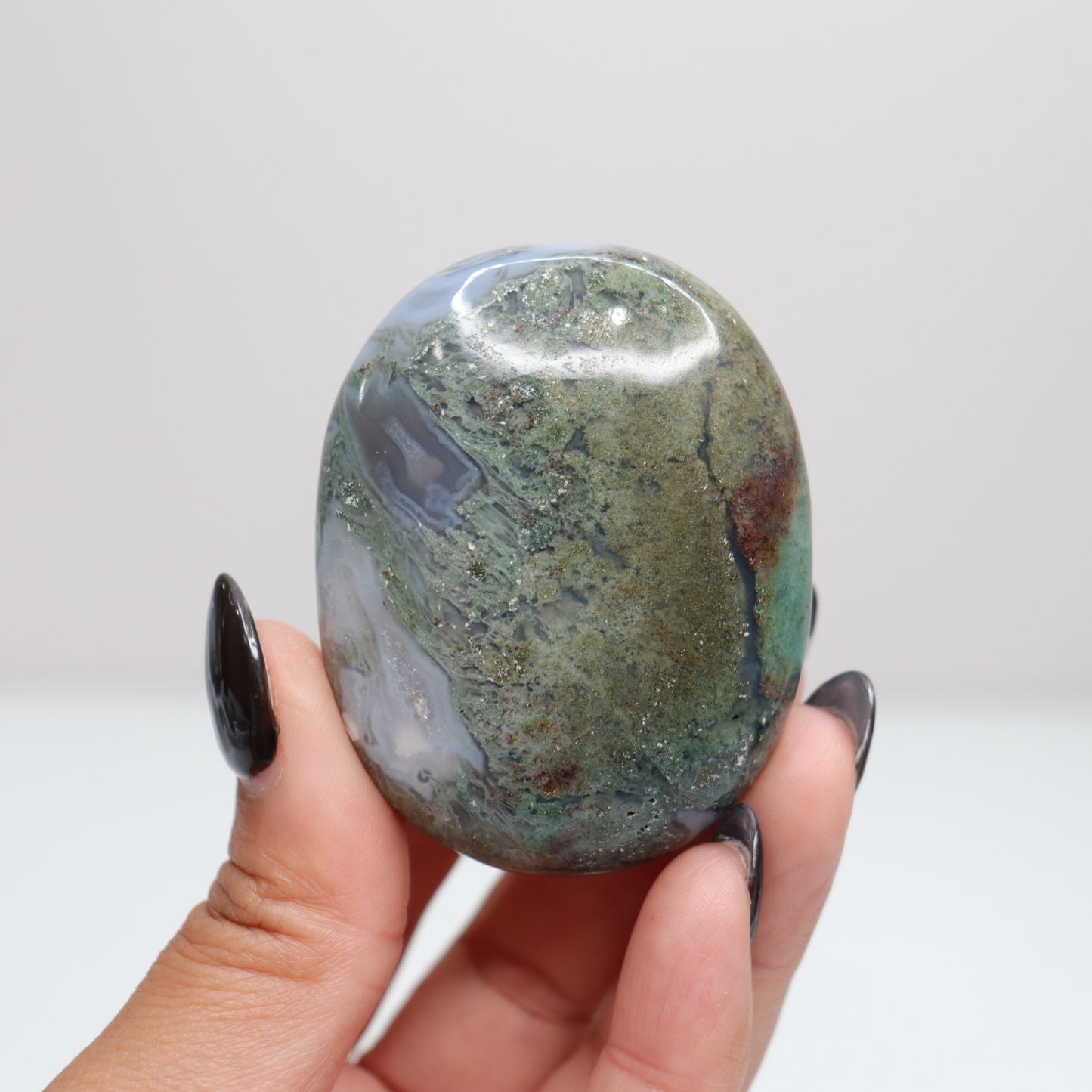 Moss Agate Palm Stone 32
