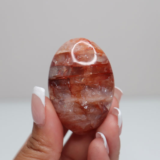 Hematoid Quartz Palm Stone | 11