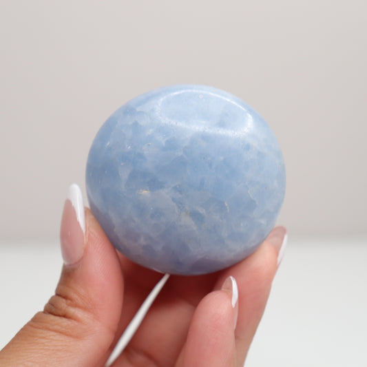 Blue Calcite Palm Stone | 3