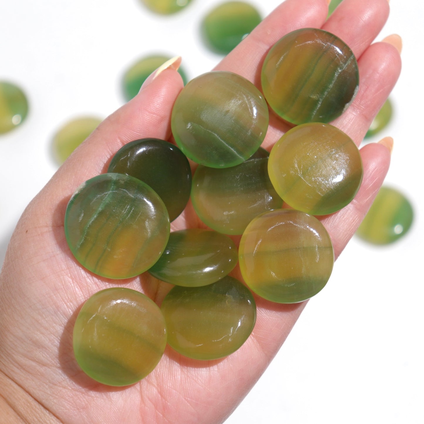 Lemon/Lime Fluorite Mini Flat Stones