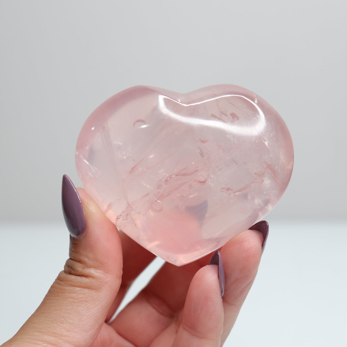 Rose Quartz Heart w/stars 1