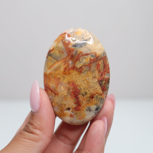 Crazy Lace Agate Palm Stone | C