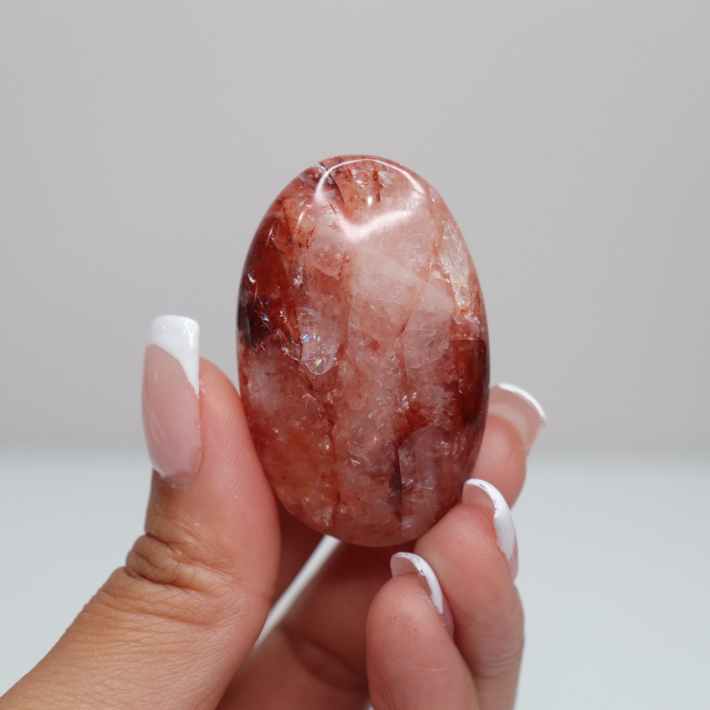 Hematoid Quartz Palm Stone | 6