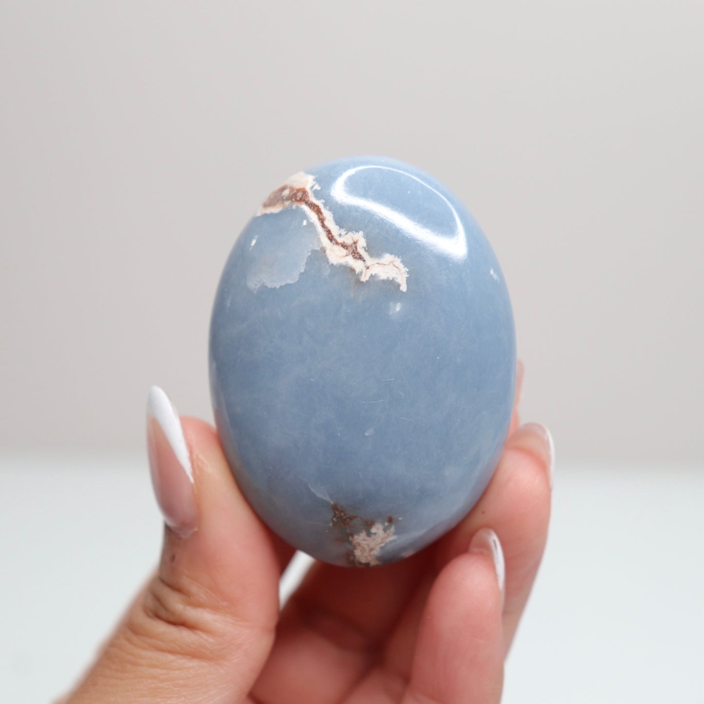 Angelite Palm Stone 1