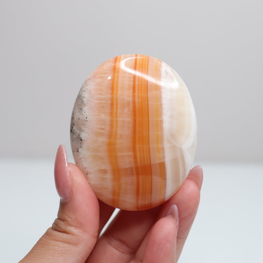 Orange Aragonite Palm Stone | 61