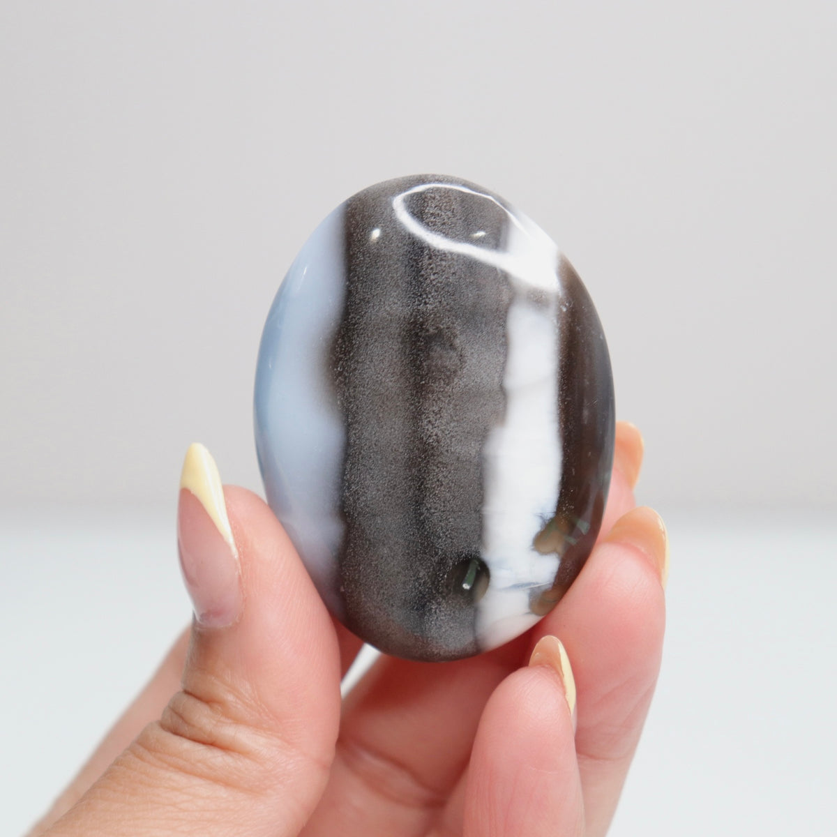 Blue Opal Palm Stone w/Moss 2