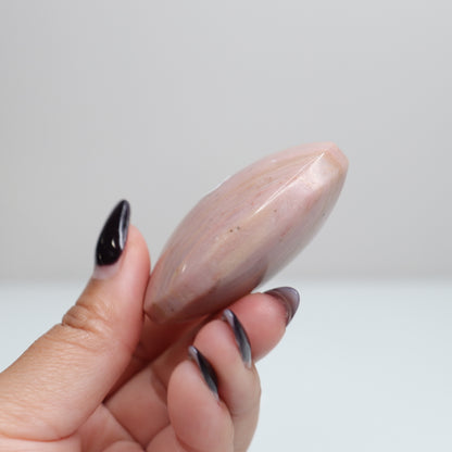 Pink Petrified Wood Palm Stone | 163