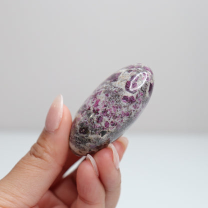 Ruby Albite Palm Stone