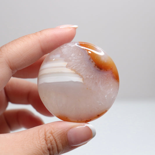 Flower Agate Round Palm | 15