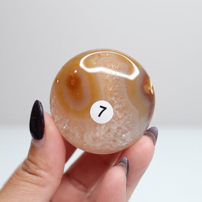 Flower Agate Round Palm | 7