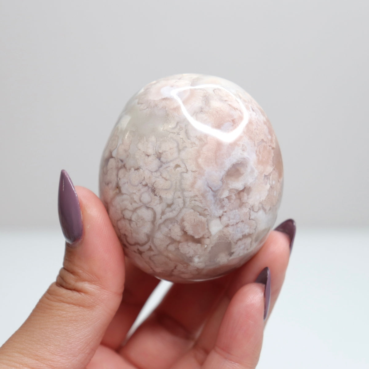 Flower Agate Palm Stone 129