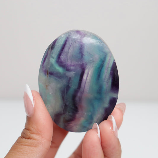 Fluorite Diamond Palm Stone 6