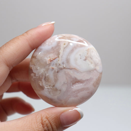 Flower Agate Round Palm | 7