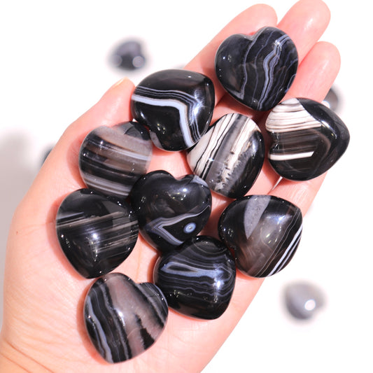 Black Agate Hearts | 1.2”