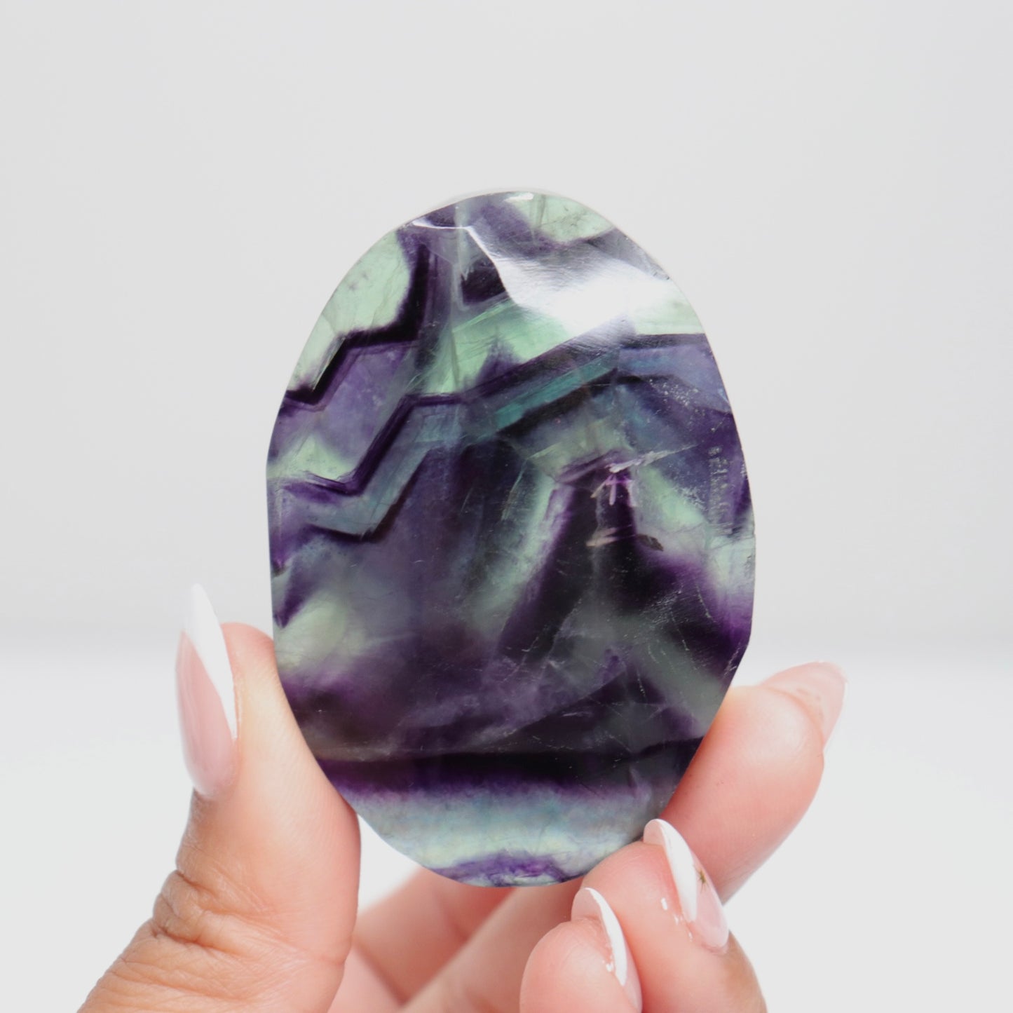Fluorite Diamond Palm Stone 9*