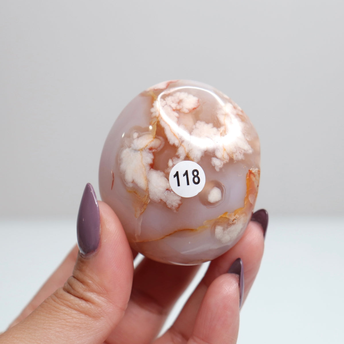 Flower Agate Palm Stone 118