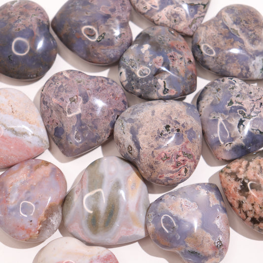 Ocean Jasper Heart | Pink