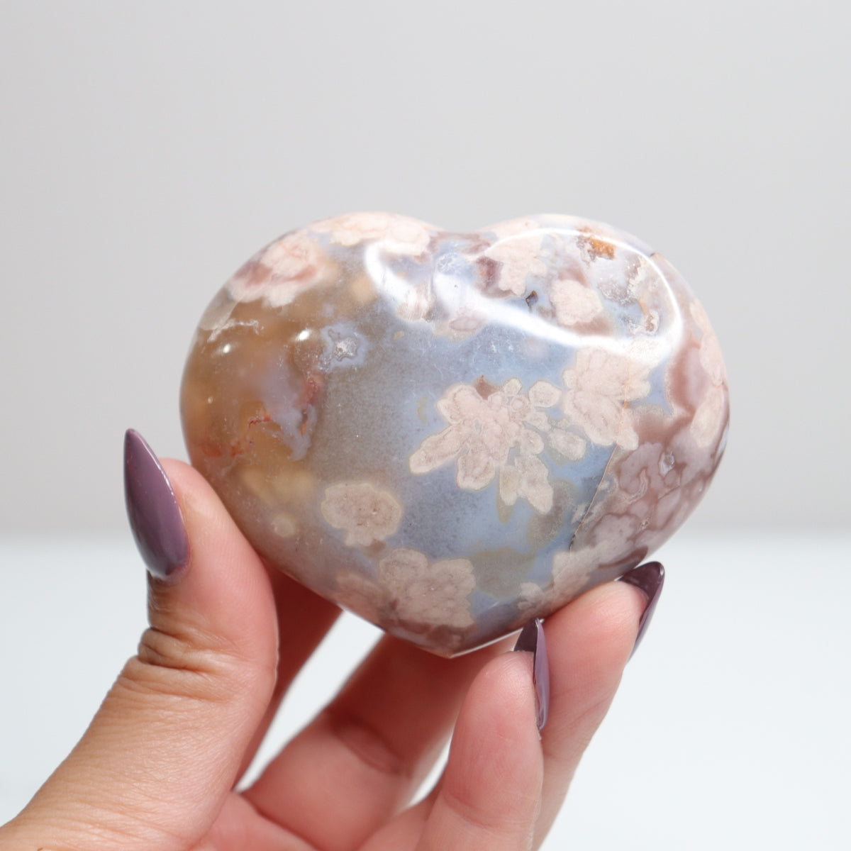 Flower Agate Heart 106