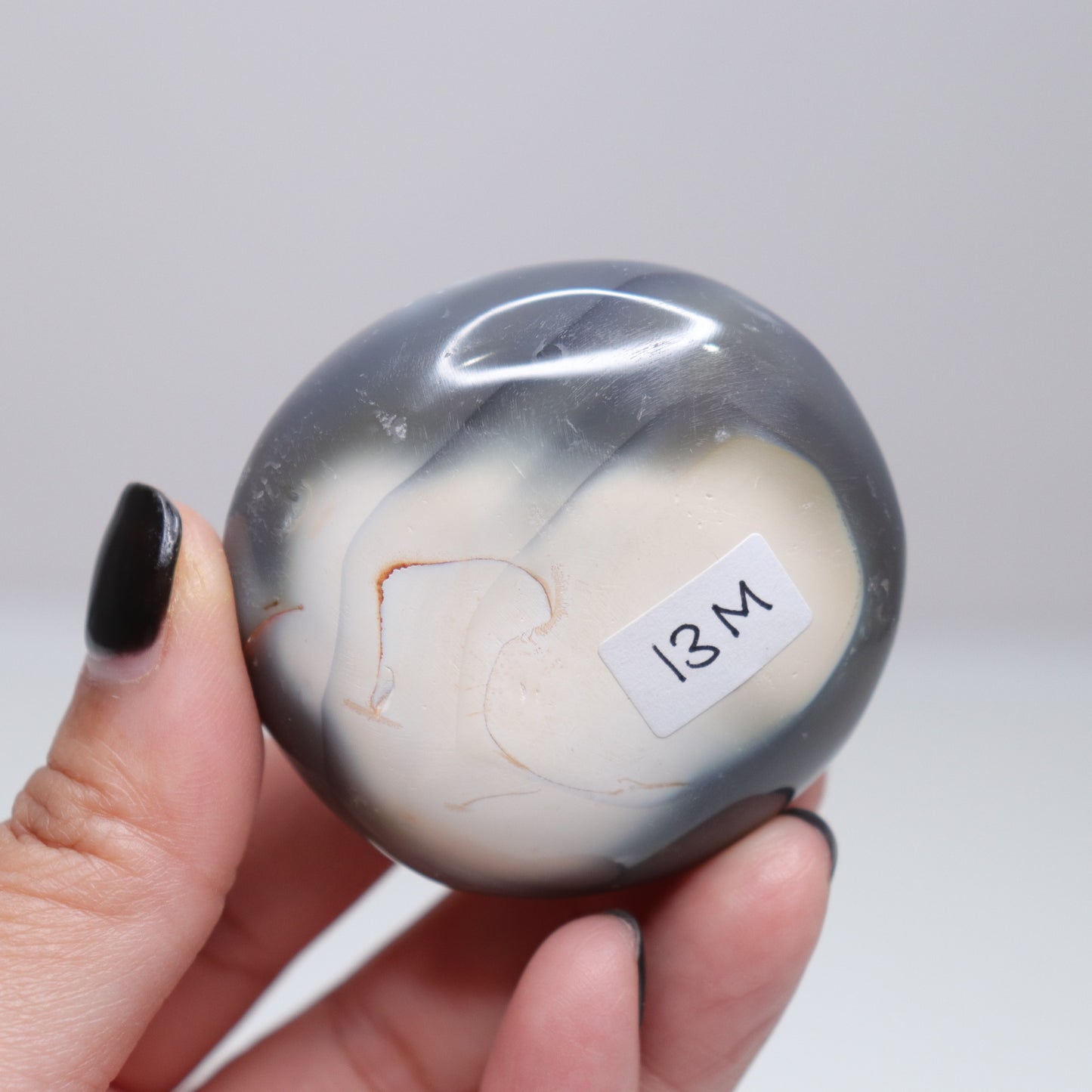 Orca Agate Palm Stone | 1