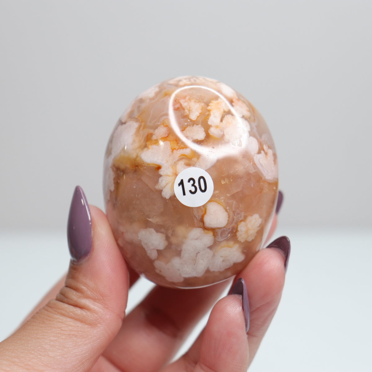 Flower Agate Palm Stone 130