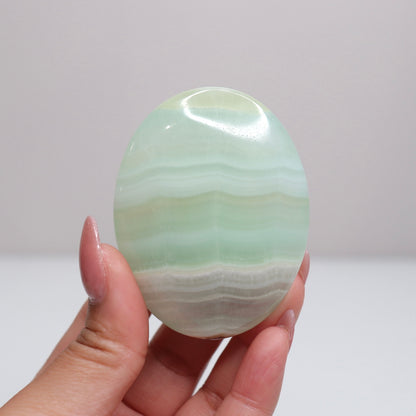 Pistachio Calcite Palm Stone | 81