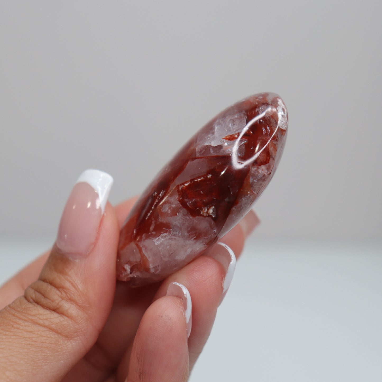 Hematoid Quartz Palm Stone | 10