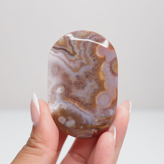 Mexican Lace Agate Palm Stone V