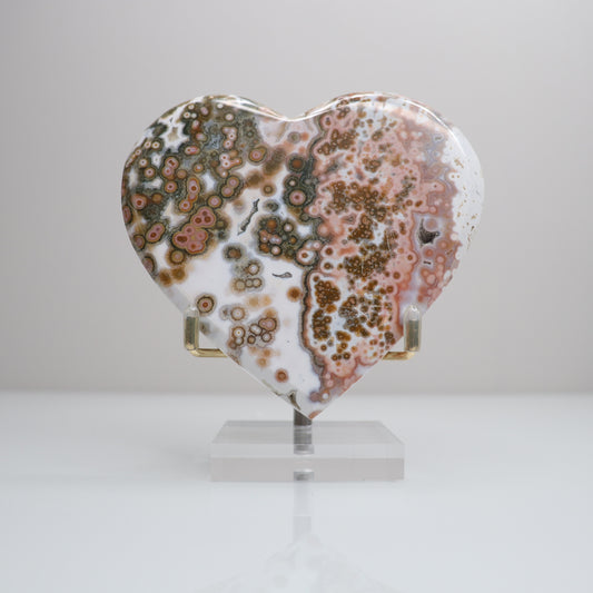 Ocean Jasper Heart w/ stand | C*