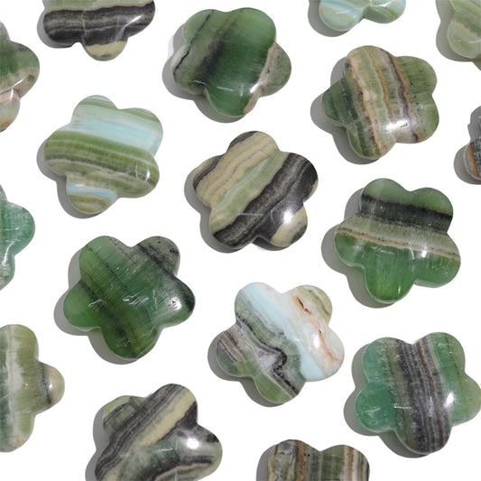 Kiwi Calcite Flowers