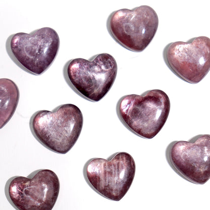 Gem Lepidolite Hearts