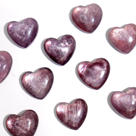Gem Lepidolite Hearts