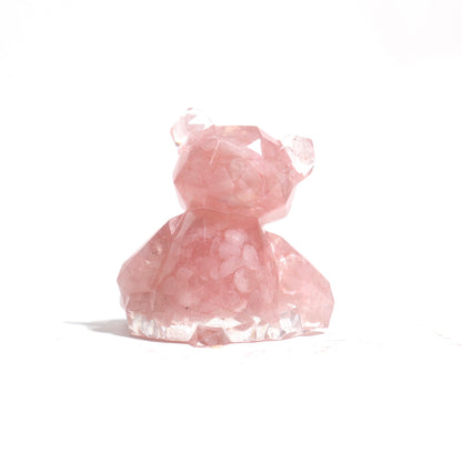Rose Quartz Resin Bear
