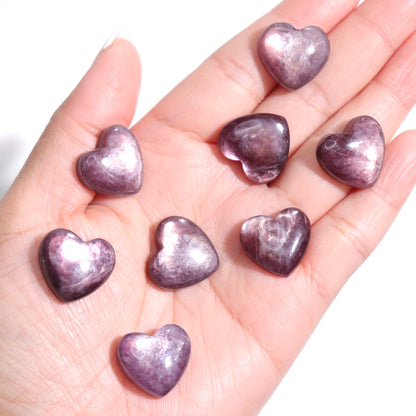 Gem Lepidolite Hearts