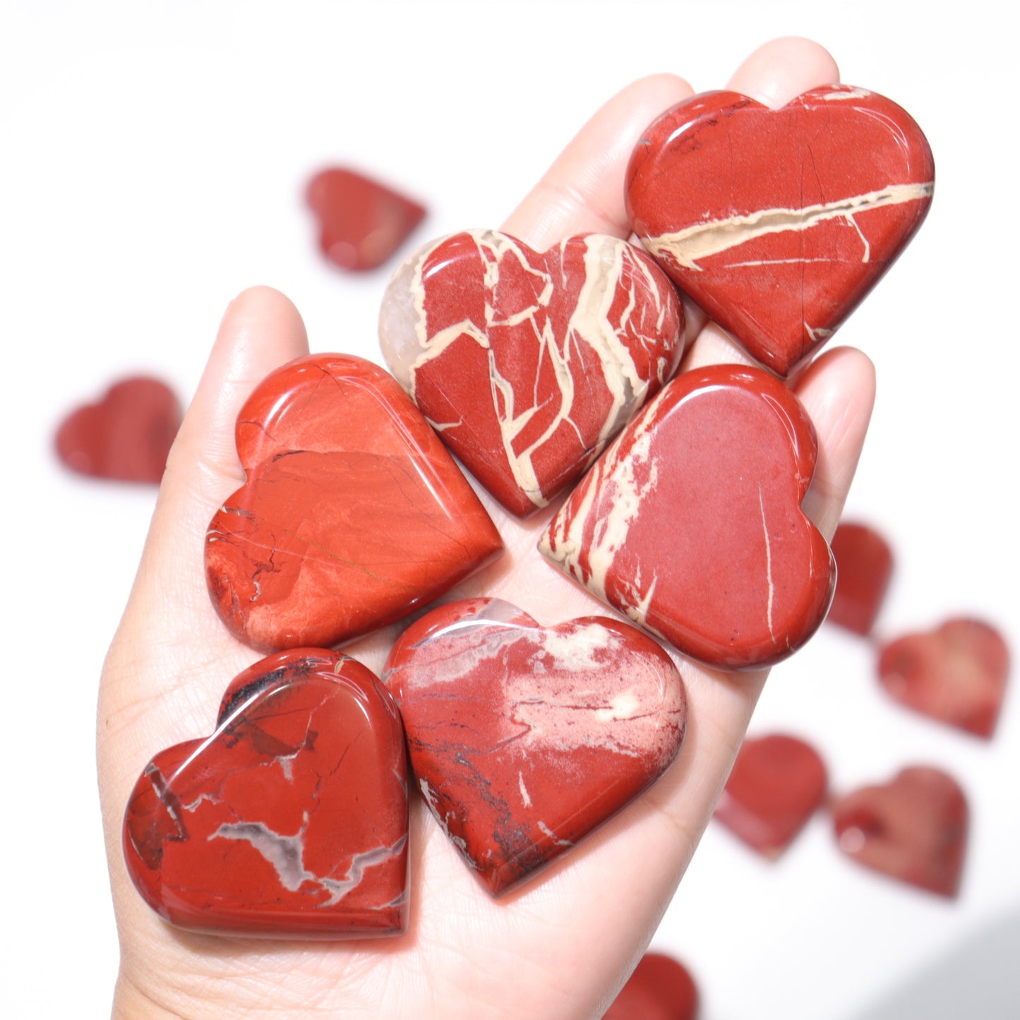 Red Jasper Hearts