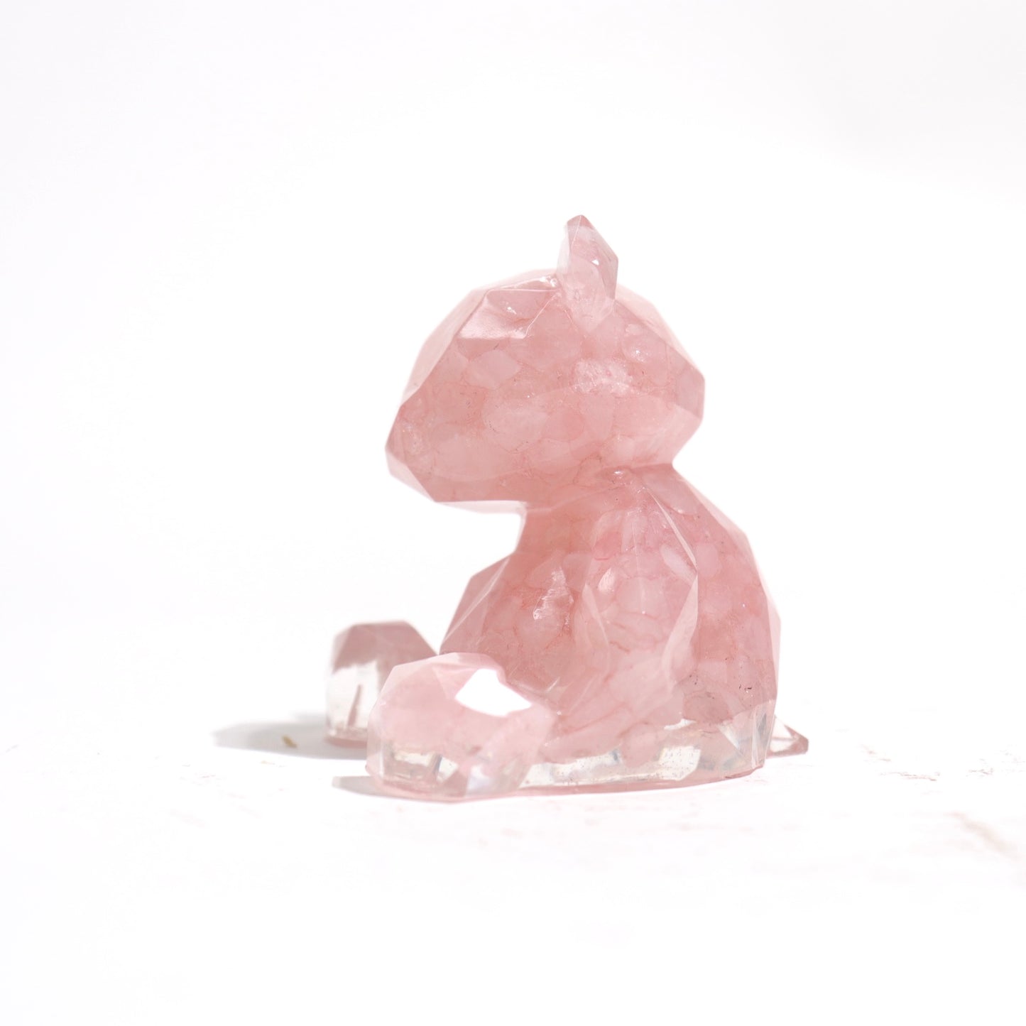 Rose Quartz Resin Bear