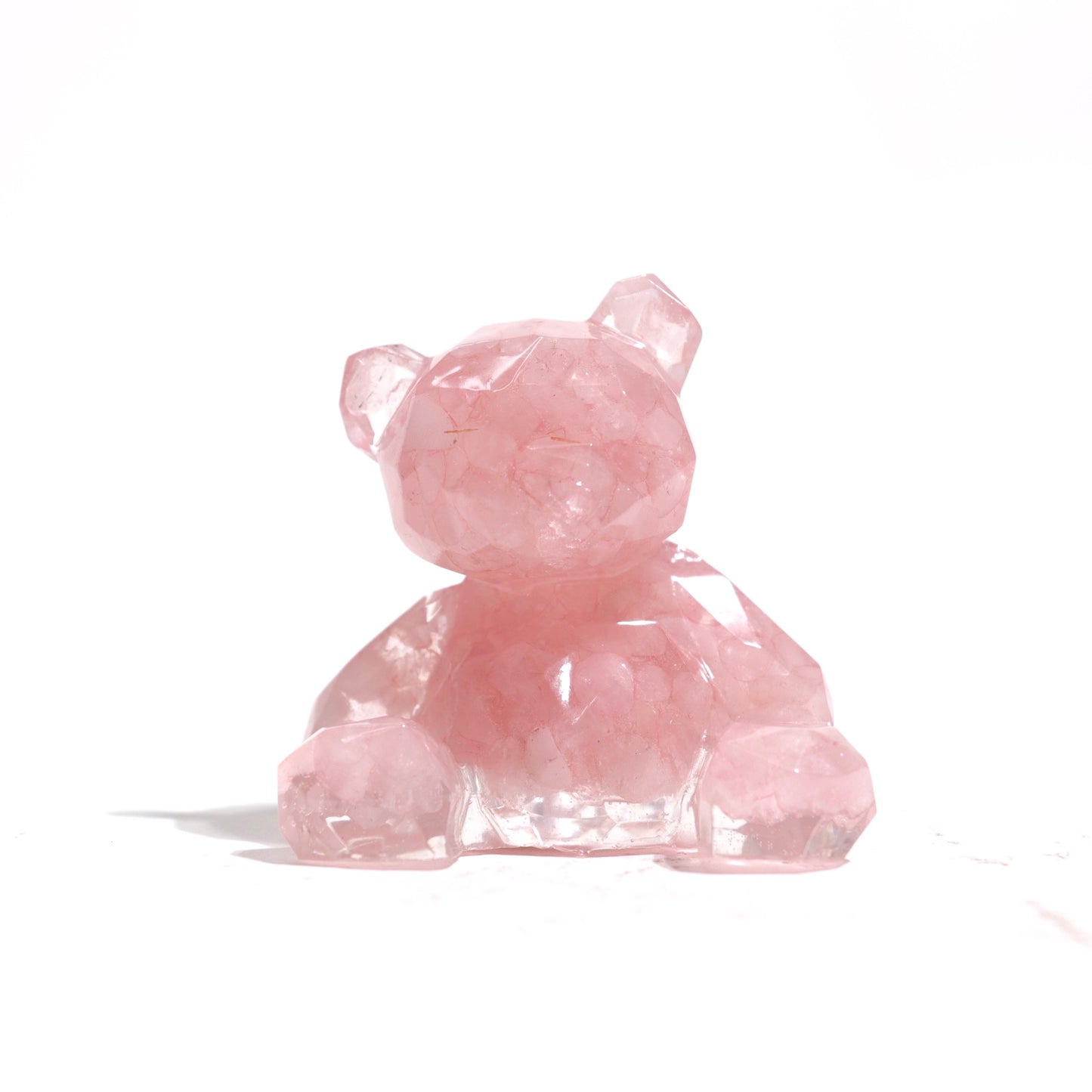 Rose Quartz Resin Bear
