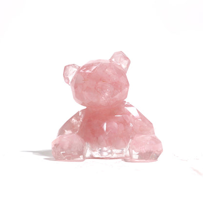 Rose Quartz Resin Bear