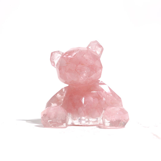 Rose Quartz Resin Bear