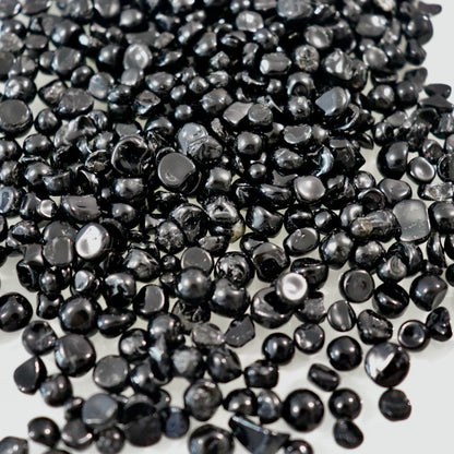 Black Tourmaline Chips- Crescents & Crystals