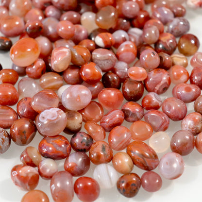 Mini Carnelian Agate Tumbles- Crescents & Crystals