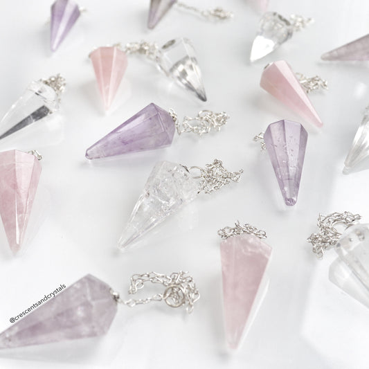 Crystal Pendulums  - Crescents & Crystals