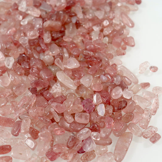 Strawberry Quartz Chips - Crescents & Crystals