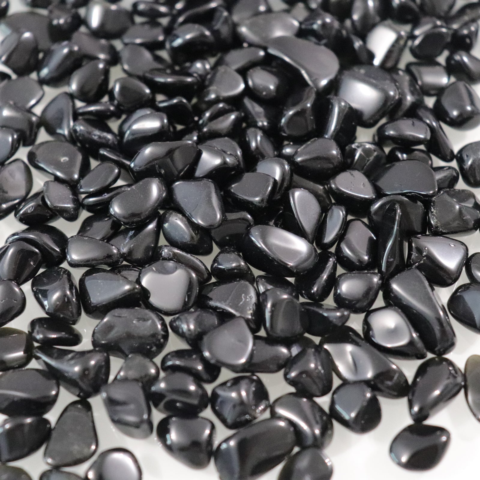 Black Obsidian Chips- Crescents & Crystals