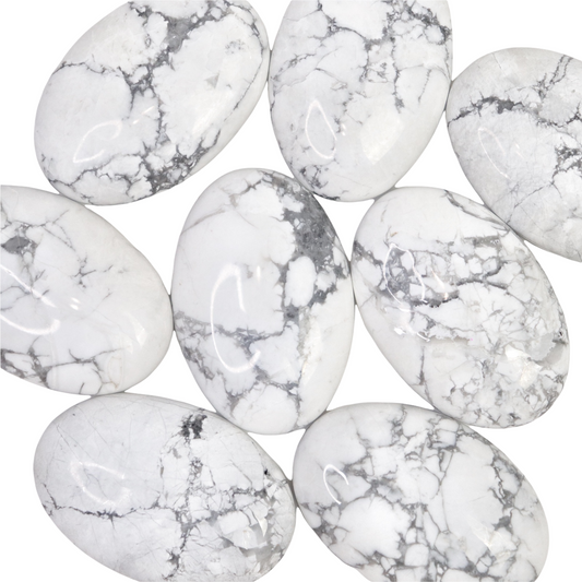 Howlite Palm Stones - Crescents & Crystals