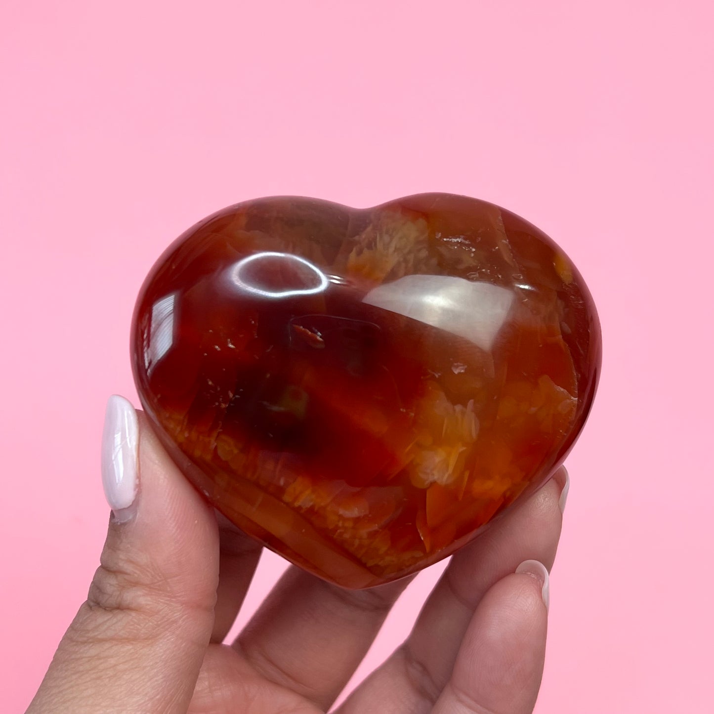 Carnelian Agate Heart- Crescents & Crystals