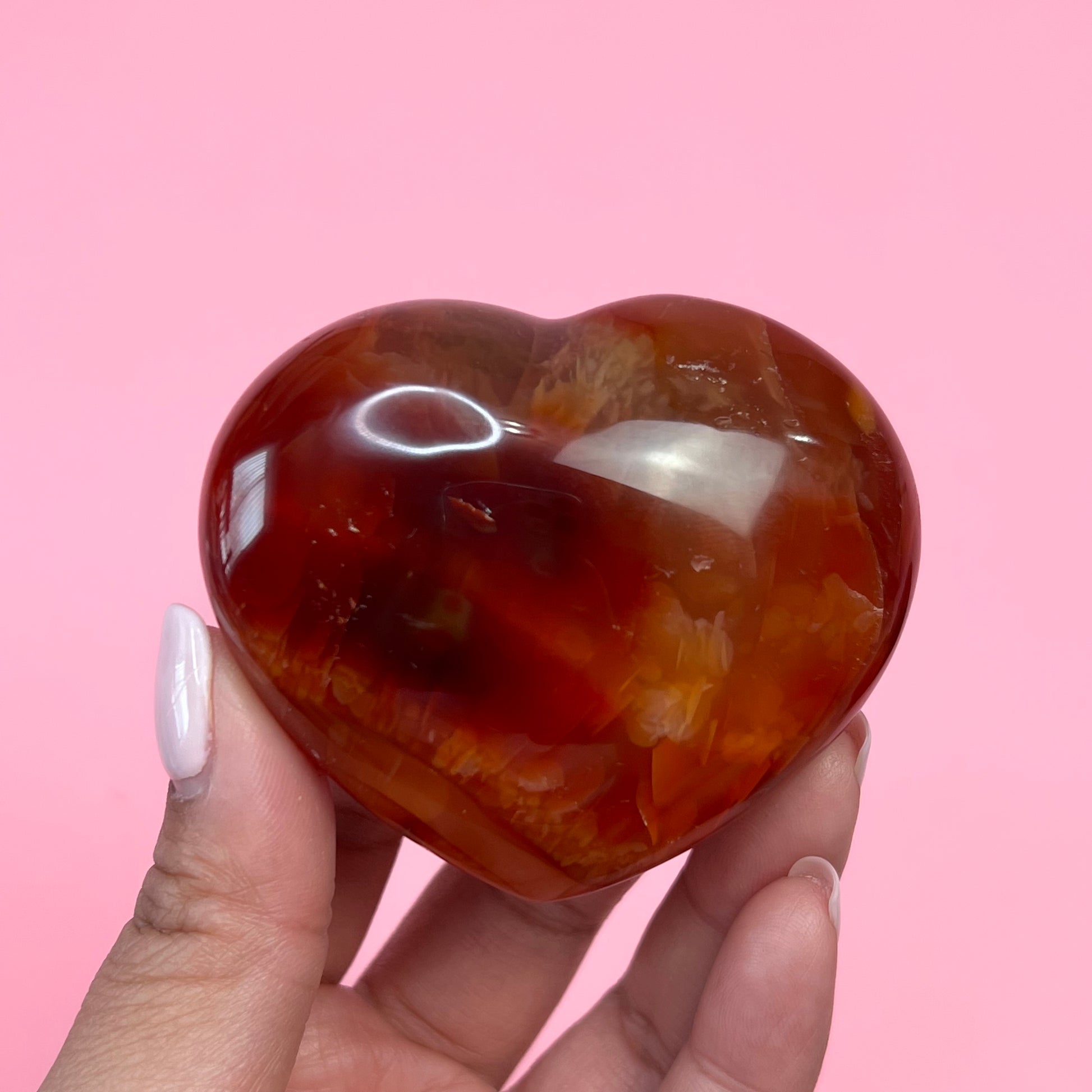 Carnelian Agate Heart- Crescents & Crystals