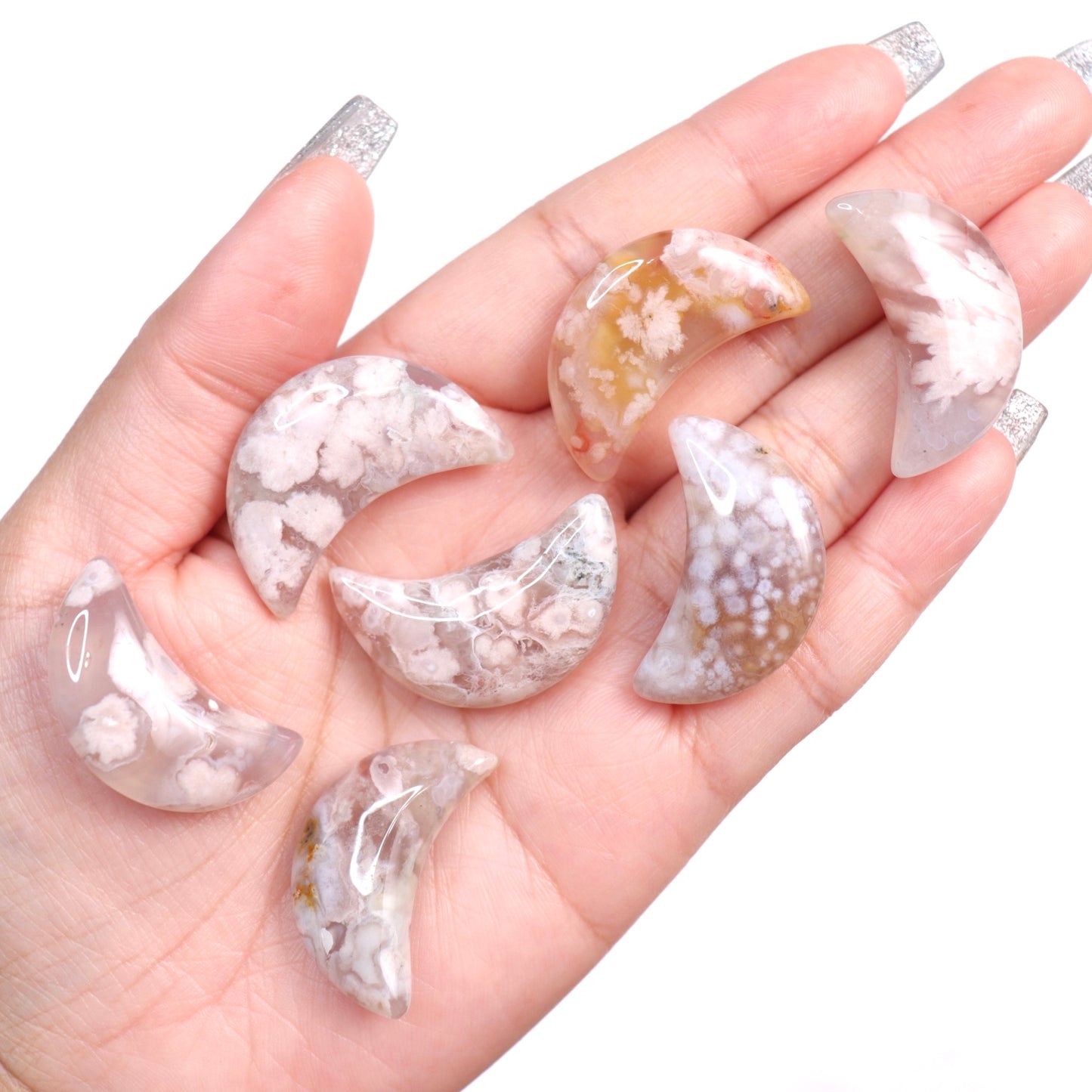 Flower Agate Mini Moons