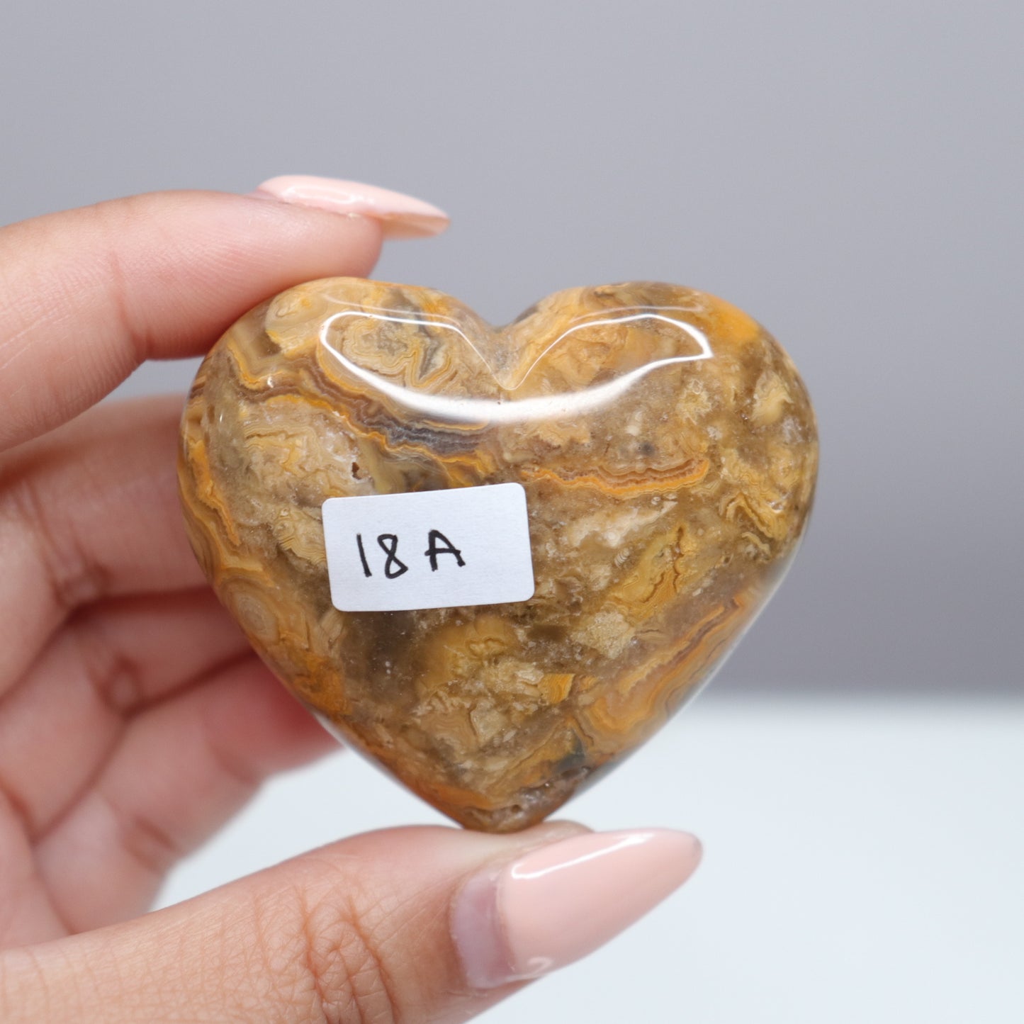 Crazy Lace Agate Heart W/ druzy | 2
