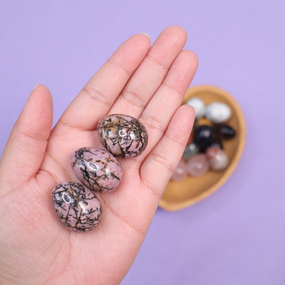 Rhodonite Eggs - Crescents & Crystals
