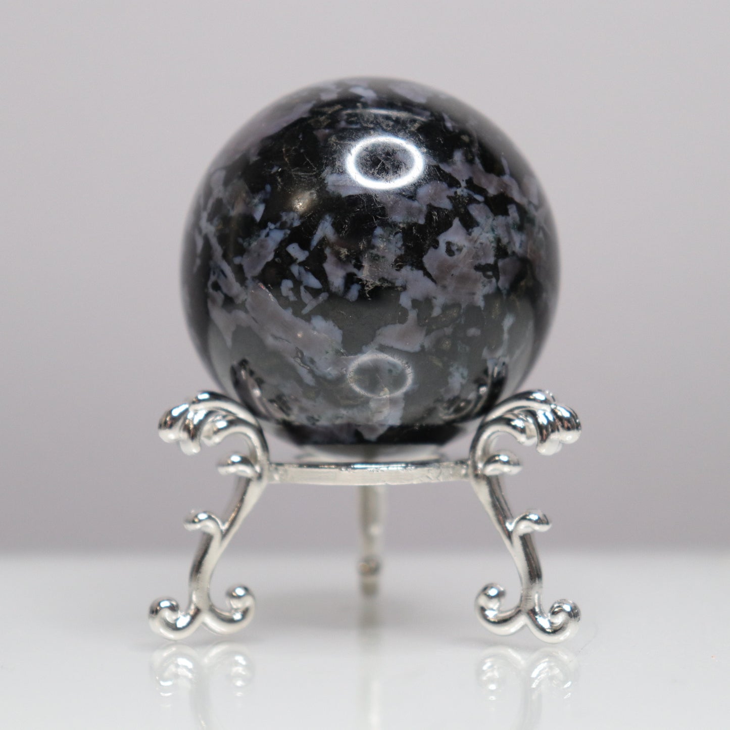 Indigo Gabbro Sphere - Crescents & Crystals